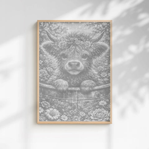 Blossom Highland Cow | Dot Painting Kit