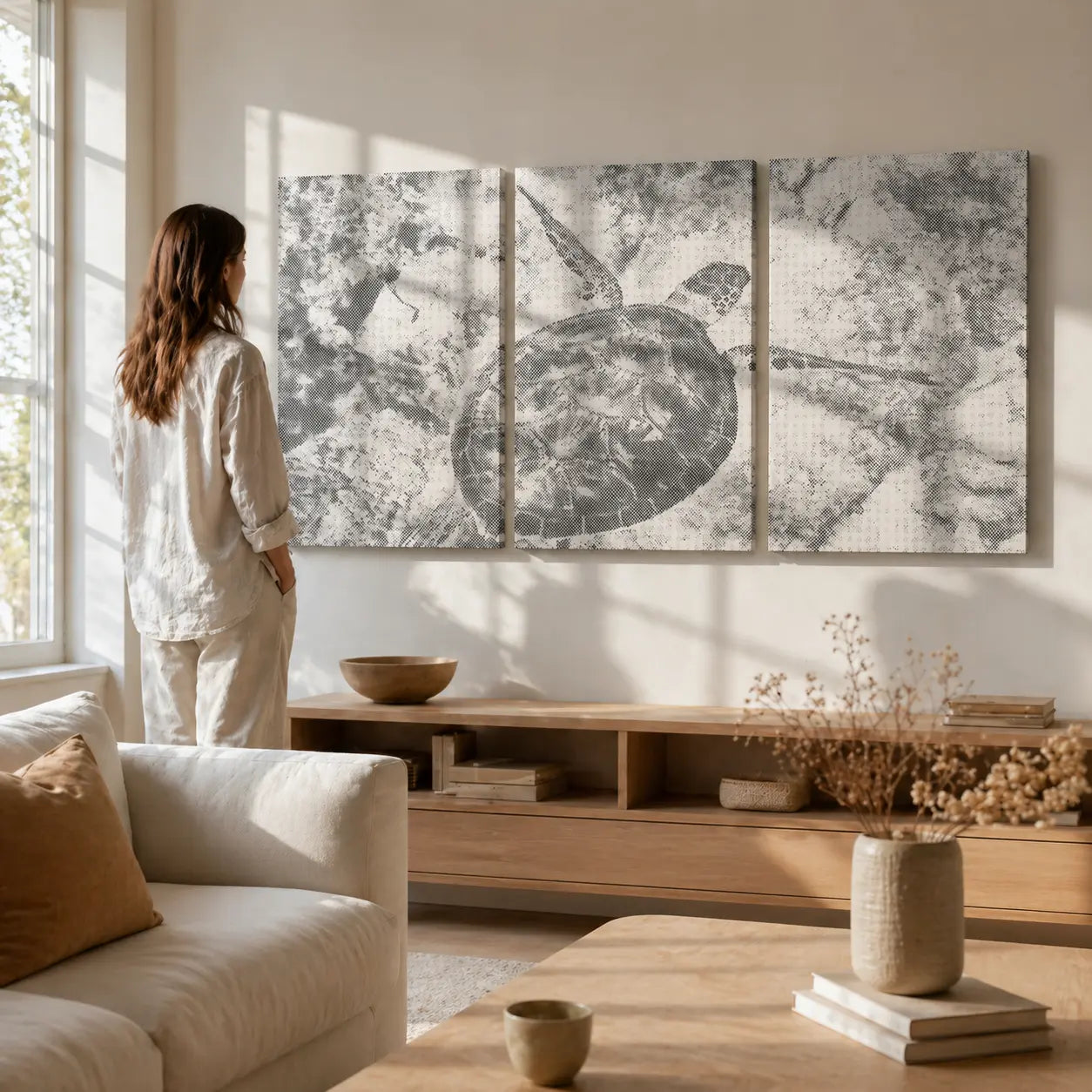 woman looking at Multi Panel Dot Painting Sets