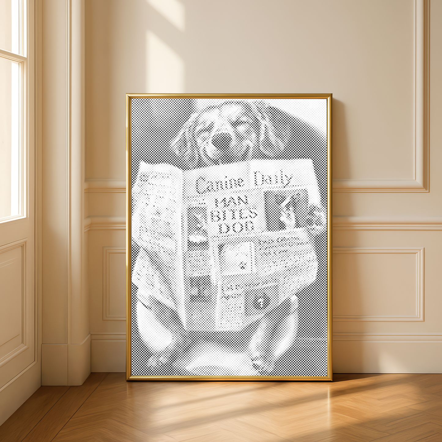 Dog on the Toilet Dot Painting Kit Scandinavian wall art