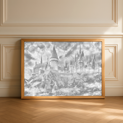 Hogwarts Castle in Fog Dot Painting Kit