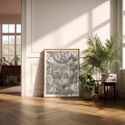 Cat Playing with Leaves | Dot Painting Kit