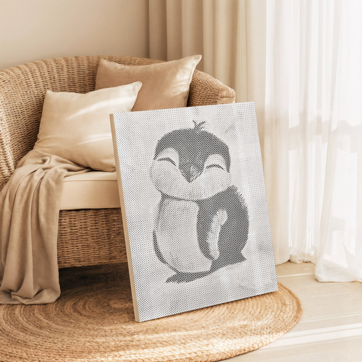 Cute Baby Penguin | Dot Painting Kit finished dot painting artwork