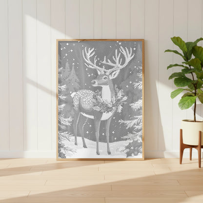 Deer in Winter Forest | Dot Painting Kit