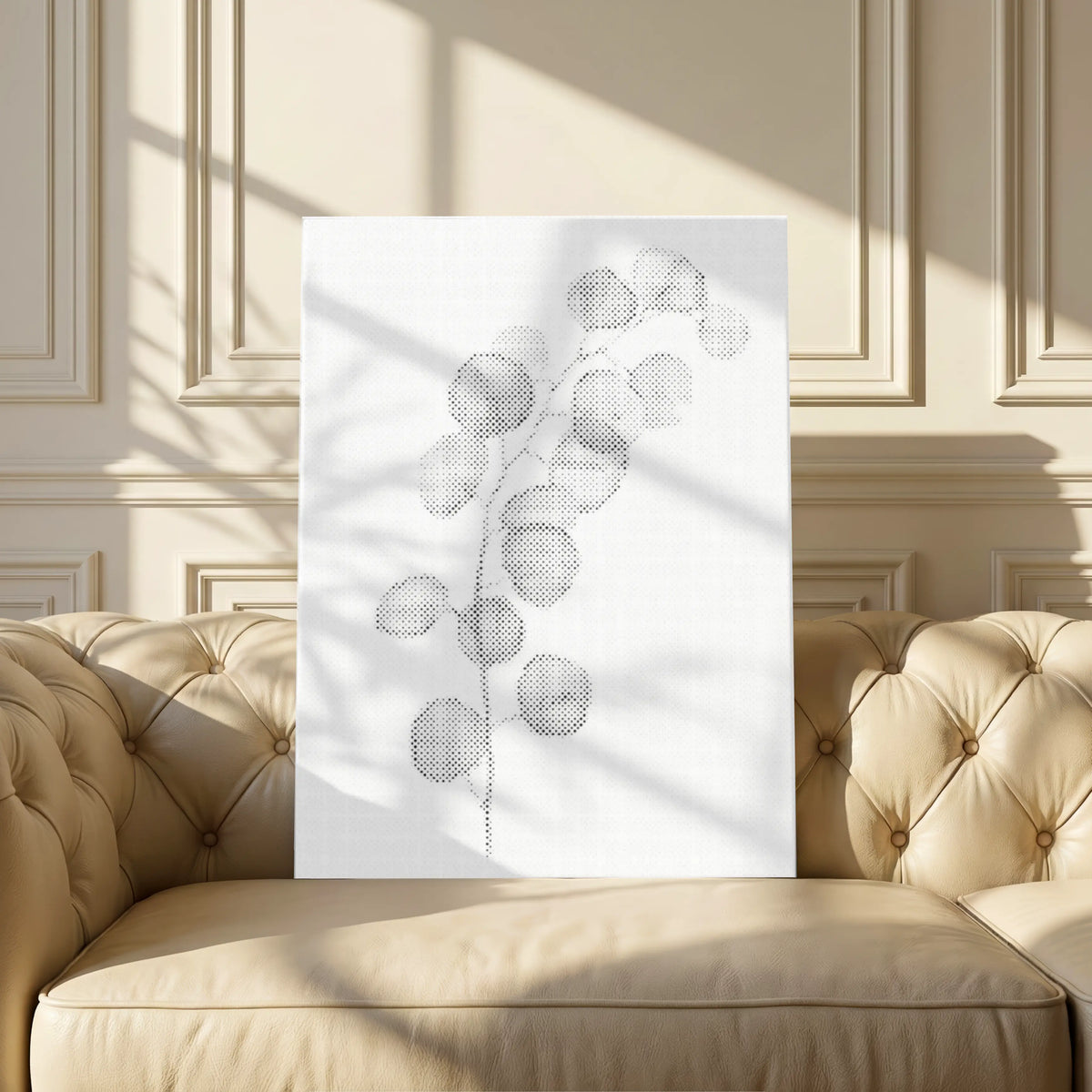 Eucalyptus Branch | Dot Painting Kit finished dot painting artwork