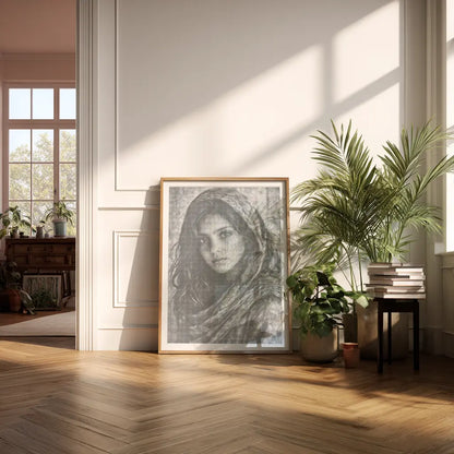 Female Portrait Black and White | Dot Painting Kit minimalist wall art 
