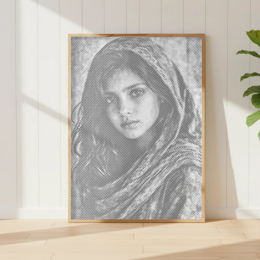 Female Portrait Black and White | Dot Painting Kit creative gift