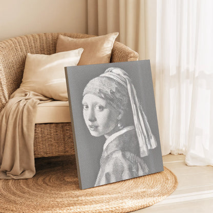 Dot Painting Girl Pearl Earring Kit | Paint by Dots

 of a woman with a pearl earring on a rug in a living room.
