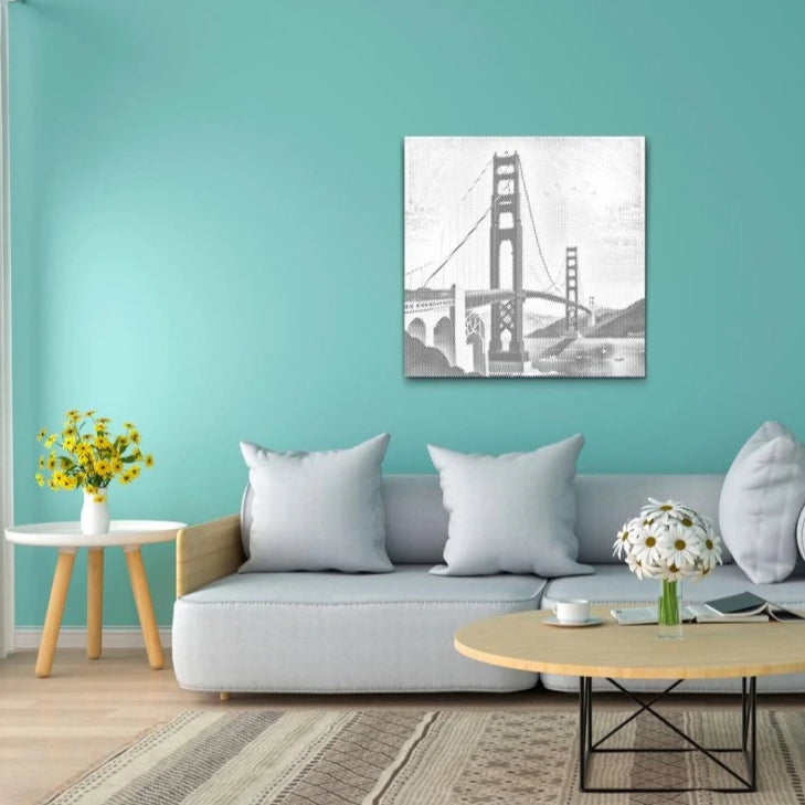 Golden Gate Bridge | Dot Painting Kit finished dot painting artwork
