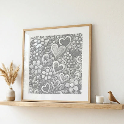 Hearts and Flowers Doodle | Dot Painting Kit