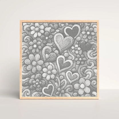 Hearts and Flowers Doodle | Dot Painting Kit