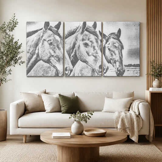 Horse Friends Triptych | Dot Painting Kit