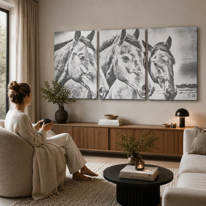 Horse Friends Triptych | Dot Painting Kit