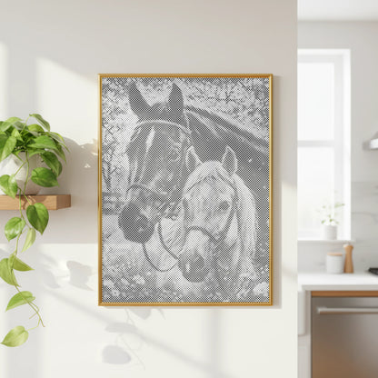 Horse Portrait Paired Companions | Dot Painting Kit