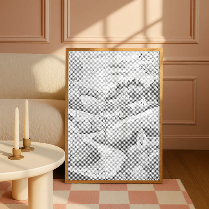 Idyllic Landscape with Houses | Dot Painting Kit