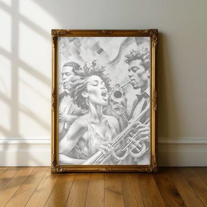 Jazz Singer Wall Art | Dot Painting Kit