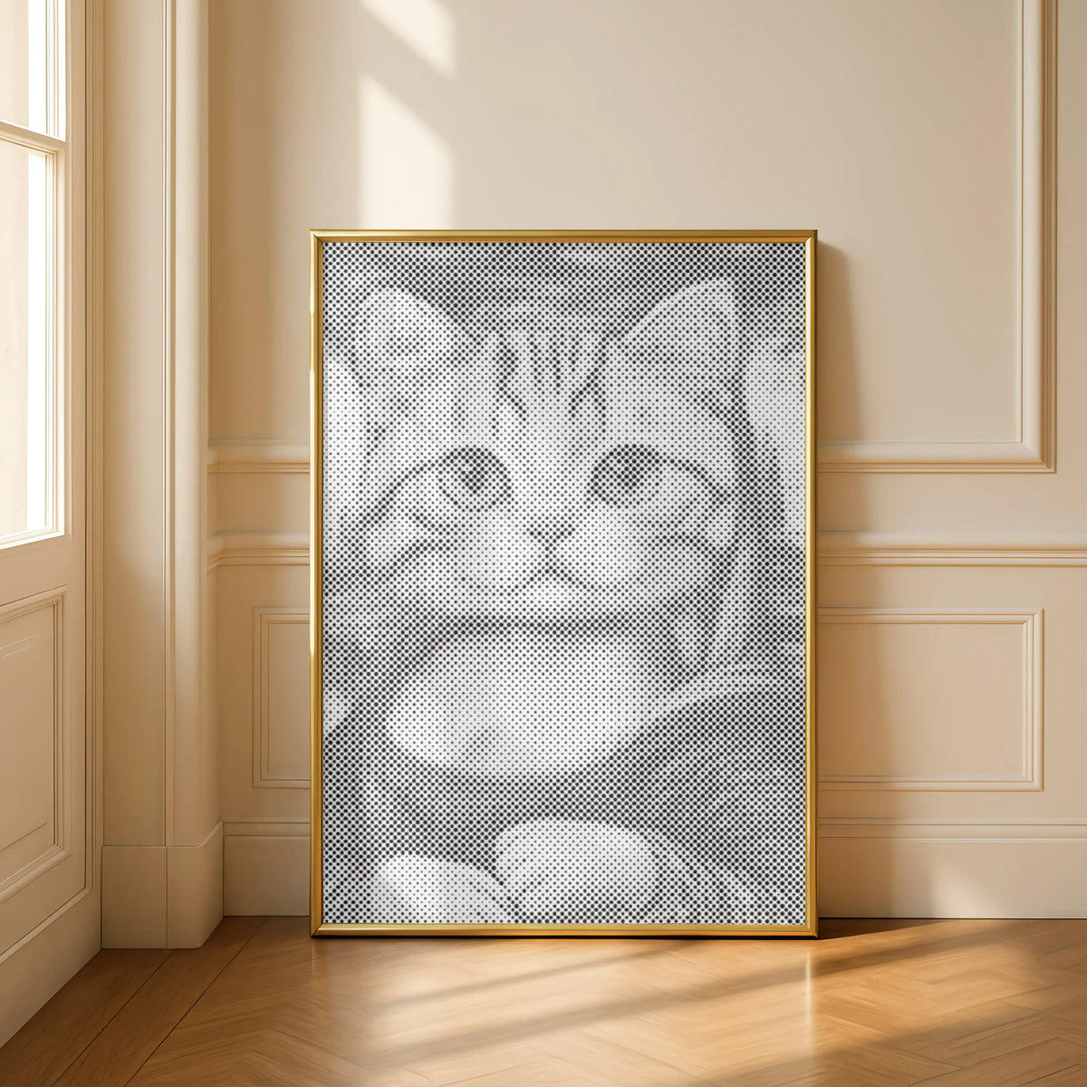 Mona Lisa Cat | Dot Painting Kit finished dot painting artwork