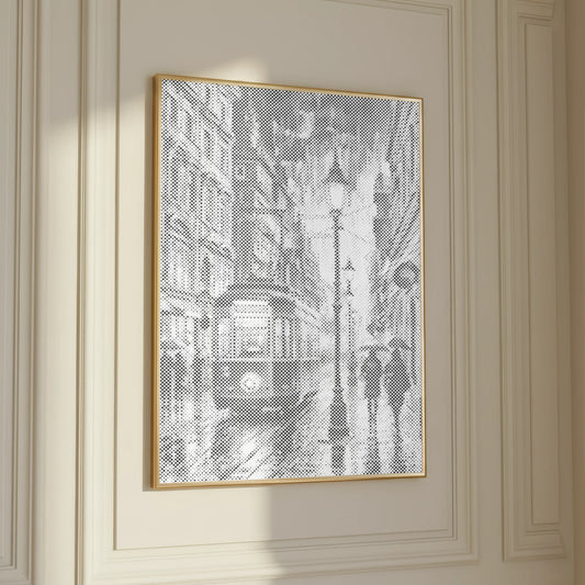 Night Tram in the Rain | Dot Painting Kit