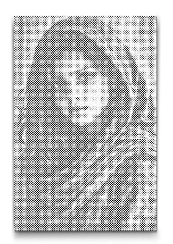 fot painting kit Female Portrait Black and White | Dot Painting Kit