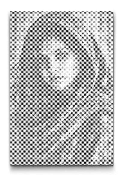 fot painting kit Female Portrait Black and White | Dot Painting Kit