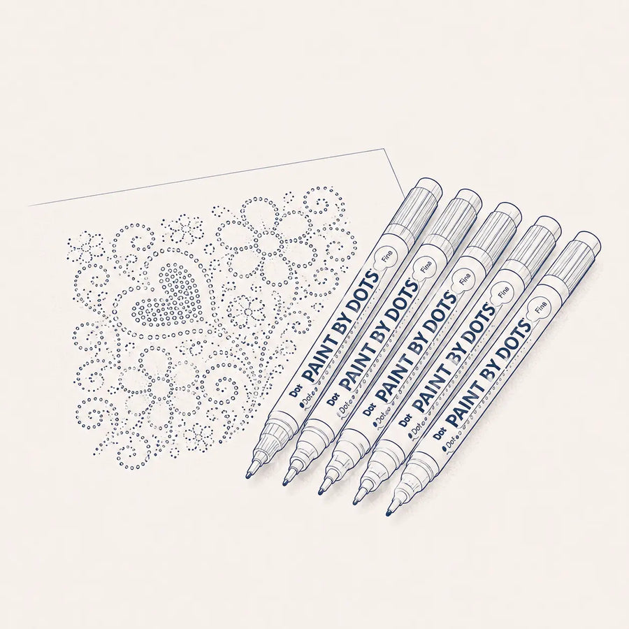 A set of Paint By Dots dot painting markers