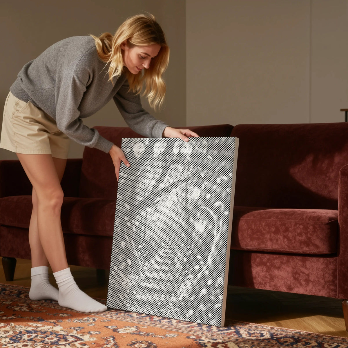 Path of Light in the Forest | Dot Painting Kit finished dot painting artwork