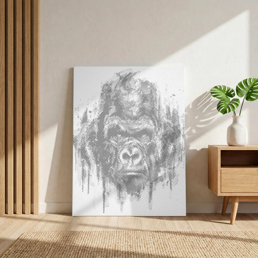 gorilla portrait dot painting kit on canvas