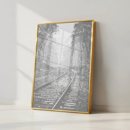 Railway Tracks in a Foggy Forest | Dot Painting Kit