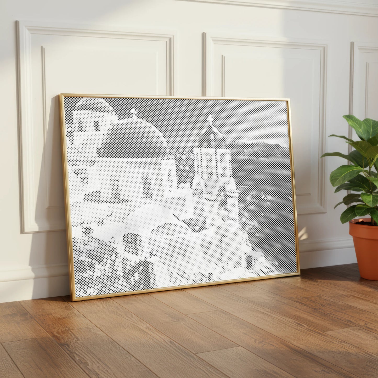Santorini Domes by the Sea | Dot Painting Kit
