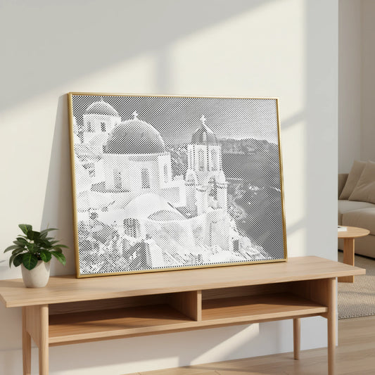 Santorini Domes by the Sea | Dot Painting Kit
