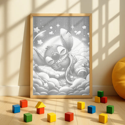 Stitch Sleeping on Clouds | Dot Painting Kit