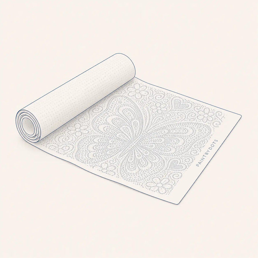 A rolled Paint By Dots dot painting canvas