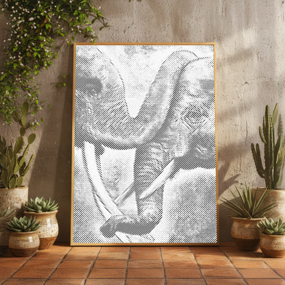 Two Elephants with Intertwined Trunks | Dot Painting Kit