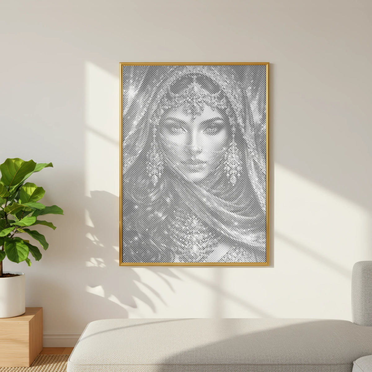 Veil of Gold Arabian Portrait | Dot Painting Kit finished dot painting artwork