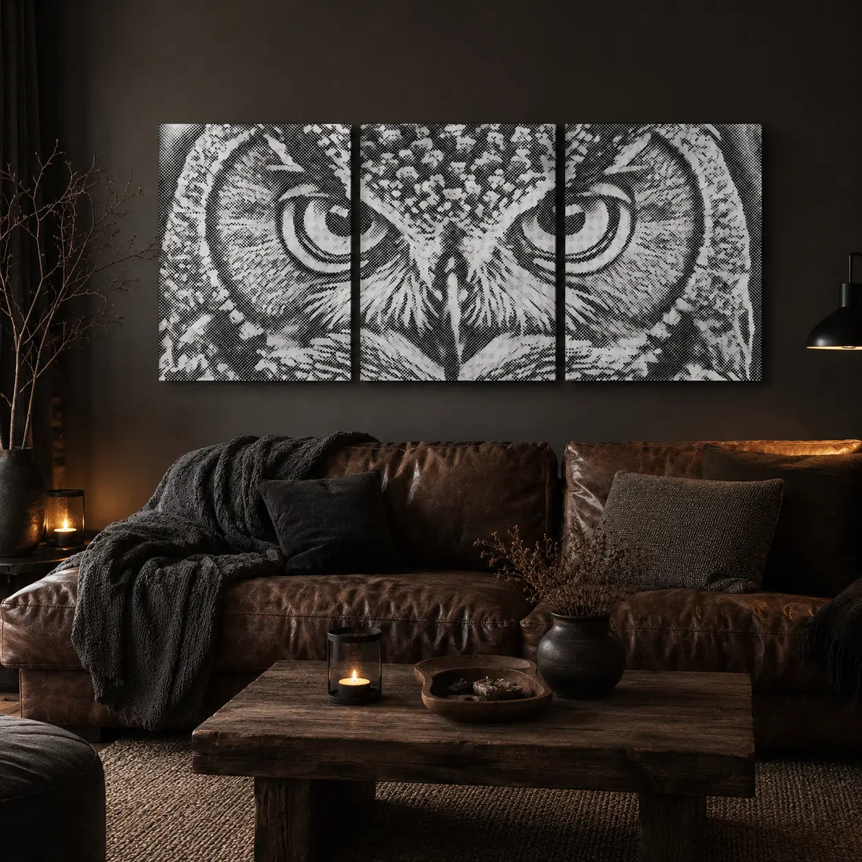 Wisdom of the Owl Triptych | Dot Painting Kit