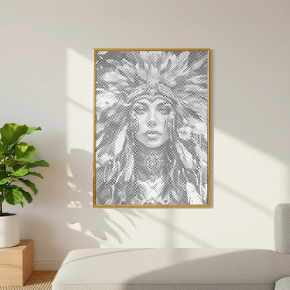 Woman with Feather Crown | Dot Painting Kit