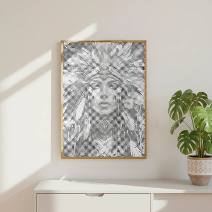 Woman with Feather Crown | Dot Painting Kit