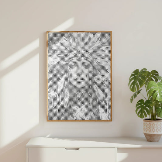 Woman with Feather Crown | Dot Painting Kit