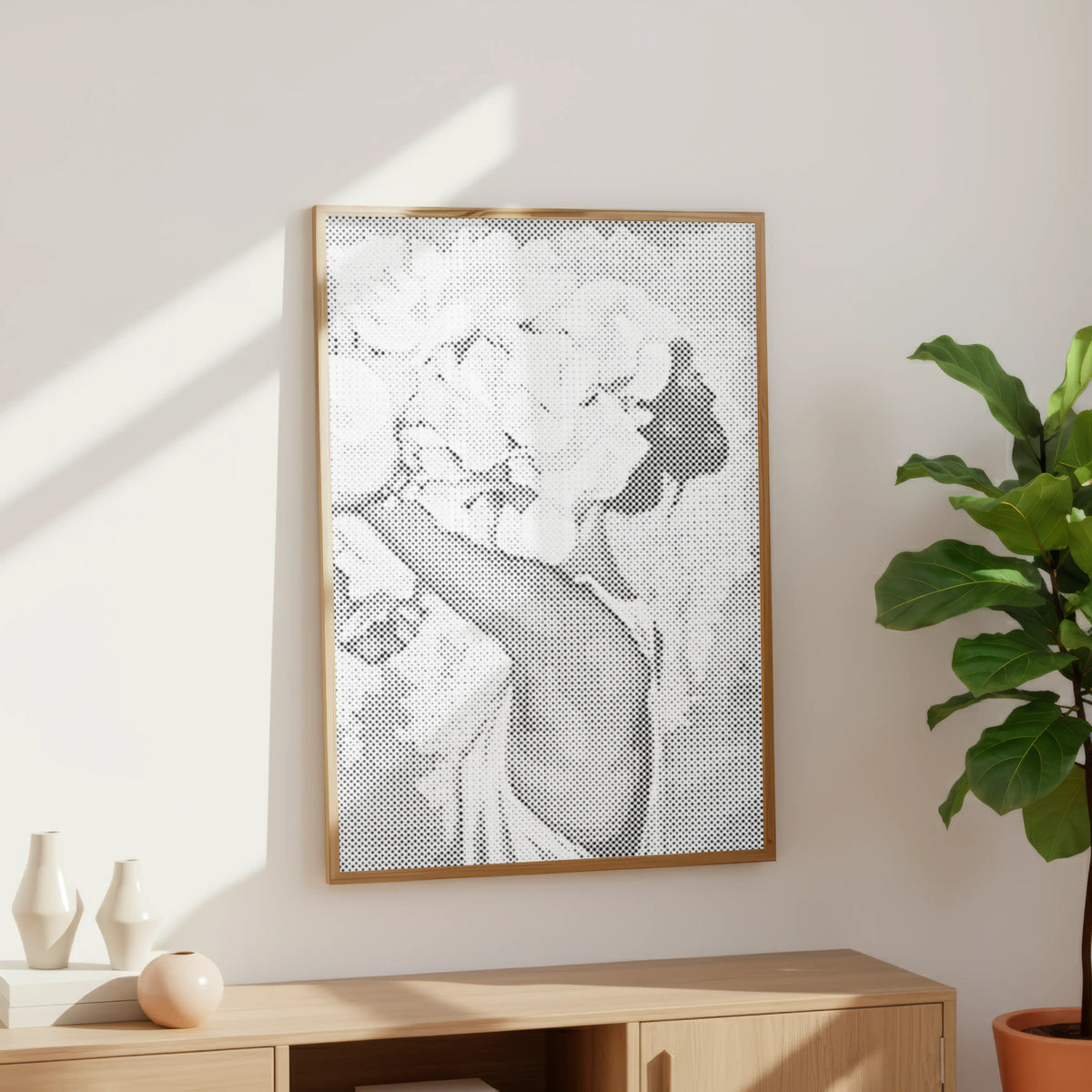 Woman with Flower Crown | Dot Painting Kit finished dot painting artwork