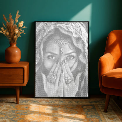 Woman with Veil Dot Painting Kit wall art scandi style
