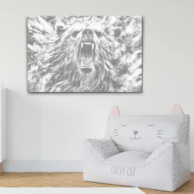 Angry Bear | Dot Painting Kit finished dot painting artwork