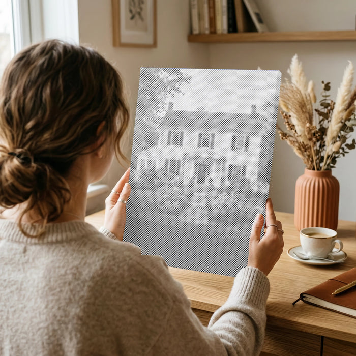 A custom dot painting of a meaningful place