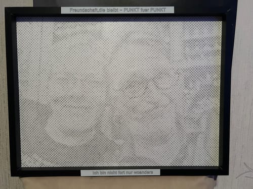 Customer review: The dot painting picture was well received as a gift after being coloured more softly with a pencil.